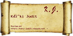 Kéki Judit névjegykártya